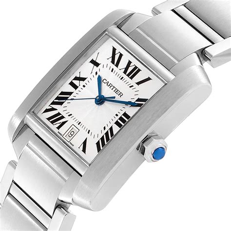 cartier watch blue hands.